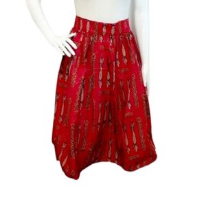 Floral Print Ankara Fashion Flared Skirt in XL